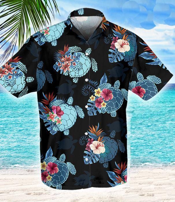 Felacia [Hawaii Shirt] Cool Turtle Tropical Unisex Hawaiian Aloha Shirts-ZX1143